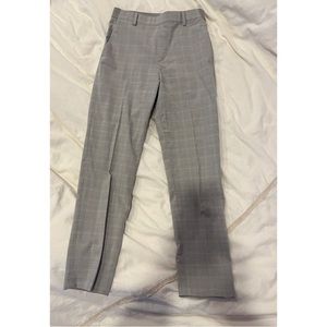 Uniqlo light grey plaid business casual pants